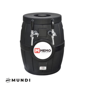 Chopeira a Gelo Barril Rotomoldado Preta - 2 Torneiras Mundi