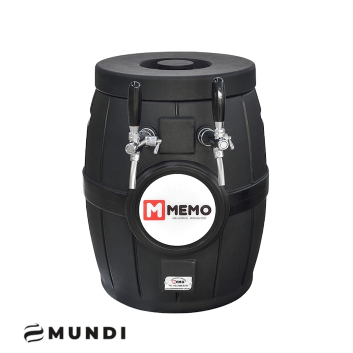 Chopeira a Gelo Barril Rotomoldado Preta - 2 Torneiras Mundi-389e1bab-3d56-4db6-99dd-aa1012346e38