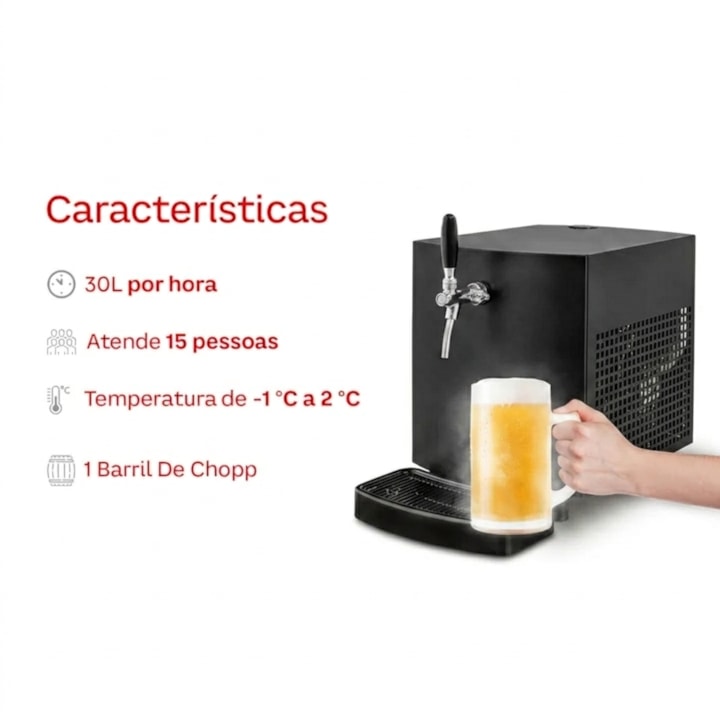 Chopeira Elétrica Facile 30L/h Preta - 1 Torneira-583aa4a8-c8b0-4289-a911-e69e50867f5f
