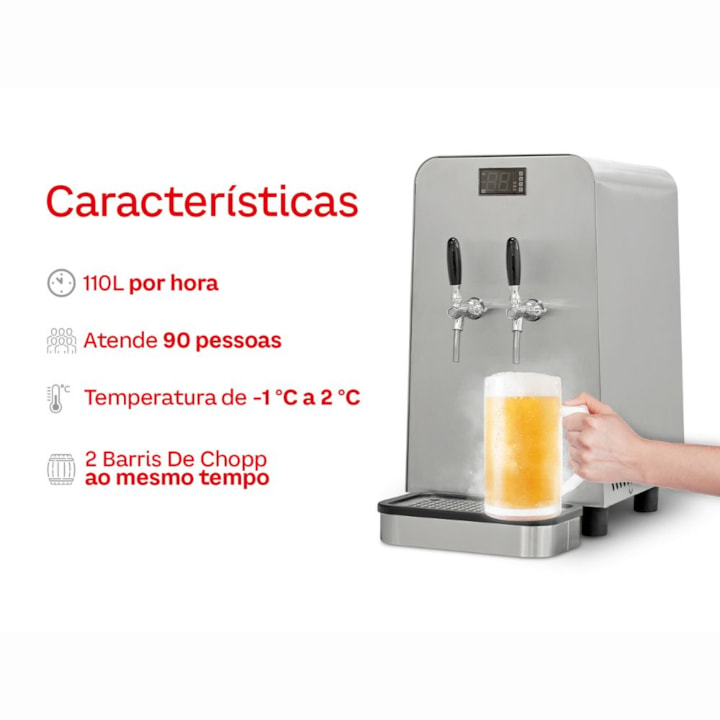 Chopeira Elétrica Hug 110L/h com Degelo - 2 Torneiras-98bc52af-c659-47df-9930-b109361fcac7