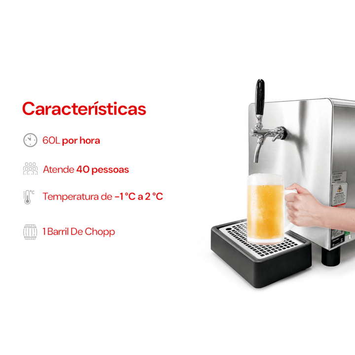 Chopeira Elétrica Hug 60L/h com Degelo - 1 Torneira-dedb343c-c47f-42ea-b979-7ebea264b514