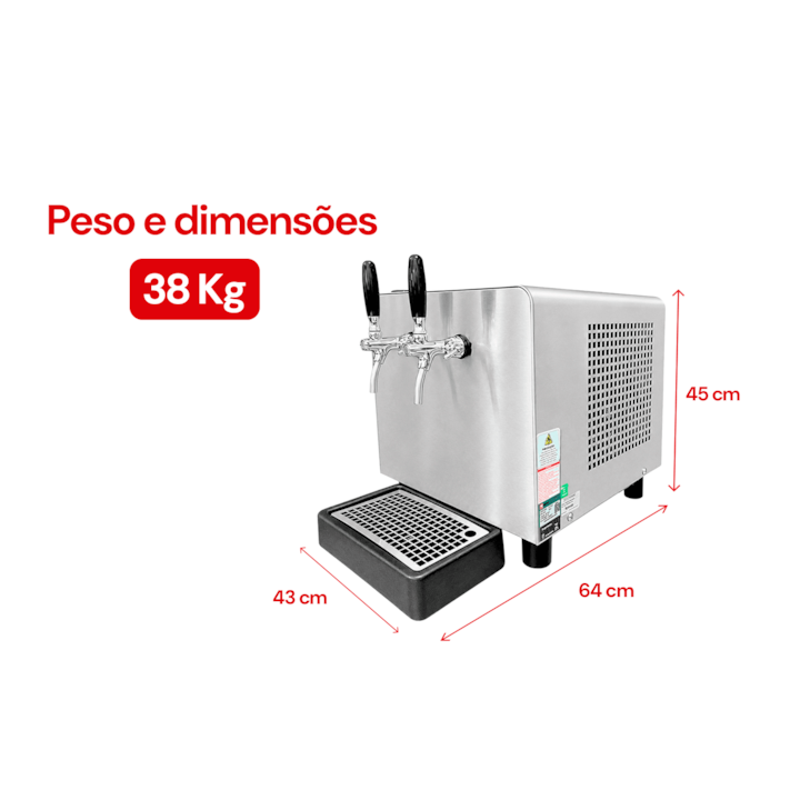 Chopeira Elétrica Hug 60L/h com Degelo - 2 Torneiras-94ca9966-f768-4551-9711-e511b030f119