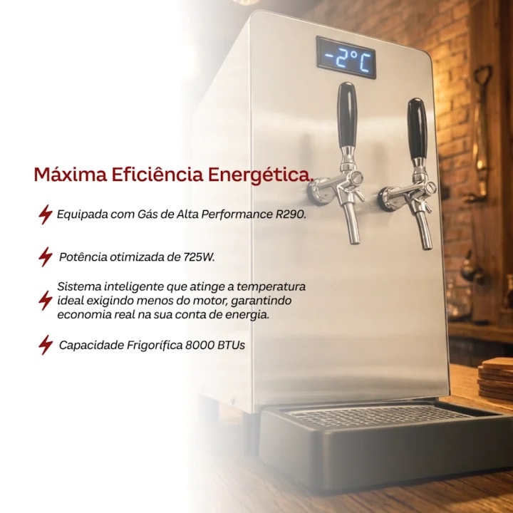 Chopeira Elétrica Hug 70L/h com Degelo - 2 Torneiras-fa03f7d5-458f-407b-8a6b-f1f32447f246