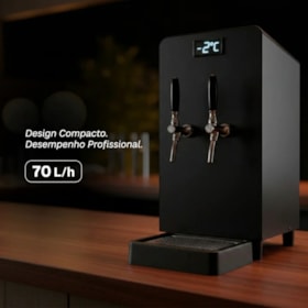 Chopeira Elétrica Hug 70L/h Preta com Degelo - 2 Torneiras