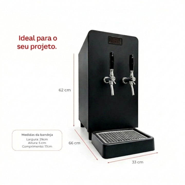 Chopeira Elétrica Hug 70L/h Preta com Degelo - 2 Torneiras-cb642178-b20b-406d-a678-5b59187e603d