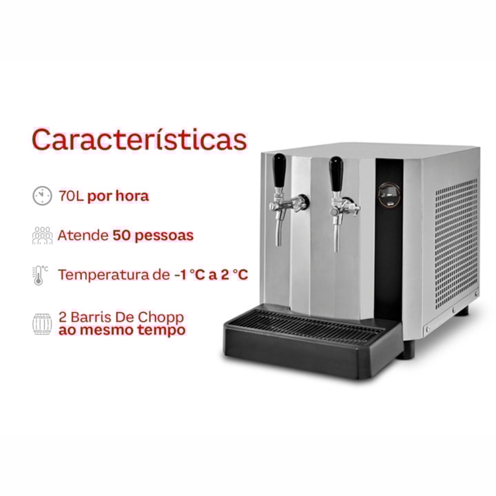 Chopeira Elétrica Memo Advantage 70L/h - 2 Torneiras-fef1ac41-091a-4333-adbd-762173694b28